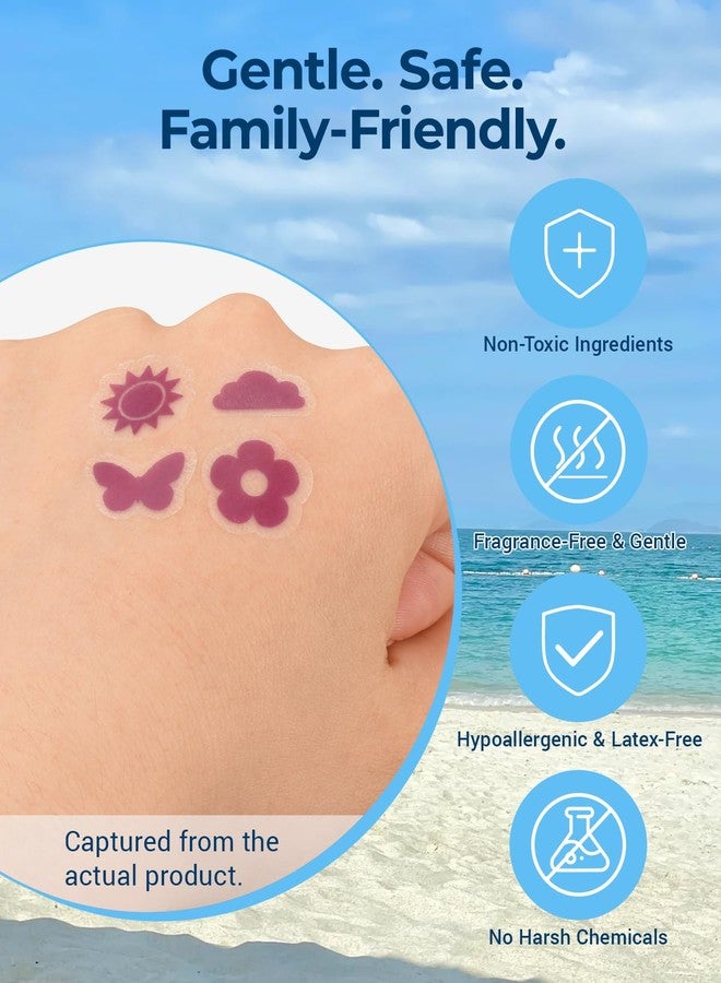 sodknow 80 Pack UV Detection Stickers for Sunscreen Summer Pattern - Sunscreen Dots UV Stickers for Kids Adults - Waterproof Sun Protection UV Sunblock Patch SPF Sensing Spots Patches for Reapplying Reminder - Image 5